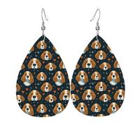 Süße Beagle-Hunde-Druck-Ohrringe für Frauen, modische Tropfenleder-Ohrringe für Frauen, trendige, bunte Tränen-Ohrringe