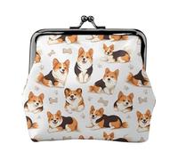 Süße Corgi Hunde-Geldbörse für Frauen, Kuss-Lock-Geldbörse, kleine Geldbörse aus PU-Leder
