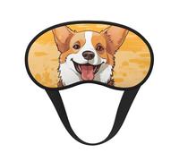 Süße Corgi Hunde-Schlafmaske für Seitenschläfer, weich, atmungsaktiv, Augenmaske, Verdunkelung, Seide, Augenschlaf mit elastischem Band, Nacht-Augenbinde für Damen und Herren, Reise-Nickerchen