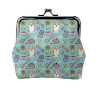 Süße Corgi Hundenapf-Requisiten, Münzgeldbörse, Kuss-Lock-Geldbörse, kleine Geldbörse aus PU-Leder für Frauen