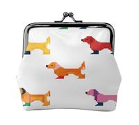 Süße Dackel-Hunde - Druck Damen Kompakte Münzbörse mit Schloss Wasserdicht für Reisegeschenke, Schwarz , Einheitsgröße, Lässiger Tagesrucksack