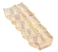 Süße Damen-Slips aus Baumwolle - 5er-Pack Kawaii japanischer Stil Mid Rise Unterwäsche volle Abdeckung weich süß Blumendruck Rüschenbesatz bequeme tägliche Höschen Höschen Dessous, #4, M