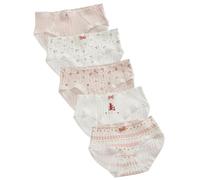 Süße Damen-Slips aus Baumwolle - 5er-Pack Kawaii japanischer Stil Mid Rise Unterwäsche volle Abdeckung weich süß Blumendruck Rüschenbesatz bequeme tägliche Höschen Höschen Dessous, #3, M