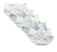 Süße Damen-Slips aus Baumwolle - 5er-Pack Kawaii japanischer Stil Mid Rise Unterwäsche volle Abdeckung weich süß Blumendruck Rüschenbesatz bequeme tägliche Höschen Höschen Dessous, #1, L