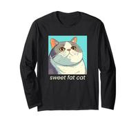 Süße Dicke Katze (lustige Grafik) Langarmshirt