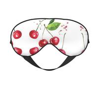 Süße doppelseitige weiche Verdunkelungs-Augenmaske mit Kirschmotiv, Schlafmaske, Nachtschlafmaske