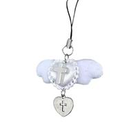 Süße Flügel Herz Kreuz Handy Charm Riemen, Auto Schlüsselanhänger, Anhänger, modische Taschendekoration, Schlüsselband, Geldbörse, Zubehör, Telefon Anhänger, Riemen, Lanyard für Schlüssel Cartoon