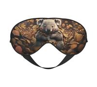 Süße gefallene Blätter Koala Schlafmaske, Augenmasken für Schlaf Doppelseitige Schlafmasken für Damen Herren, Verdunkelung Augenabdeckungen zum Schlafen, Reisen