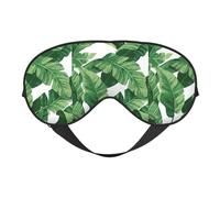 Süße grüne Palmenblätter, weiche Schlafmaske, verstellbarer Riemen, lichtblockierend, wendbar, bequeme Nachtmaske