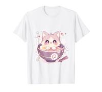 Süße Kawaii-Katze in Ramen-Schüssel, japanisch für Lebensmittelliebhaber Preisgünstiges Grafik-T-Shirt