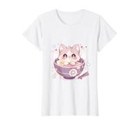 Süße Kawaii-Katze in Ramen-Schüssel, japanisch für Lebensmittelliebhaber Preisgünstiges Grafik-T-Shirt