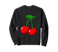 Süße Kirsche Cherry Sommer Obst Frucht Kirschen Sweatshirt, Unisex für Erwachsene, Schwarz, XL