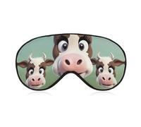 Süße Kuh-Schlafmaske für Damen und Herren, Seitenschläfer-Augenabdeckung mit verstellbarem Riemen, weich, atmungsaktiv, Verdunkelungsmaske, rutschfest, tiefer Schlaf, Reisezubehör