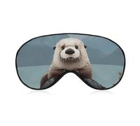 Süße Ottergebirge Augenmaske, seitliche Schlafmaske, leichte Augenbinde, Schlafmaske, Nasenpolster und Gummiband für Kinder, Frauen und Männer