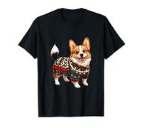Süße Strickjacke mit walisischem Corgi-Hund Weihnachten Merry X-mas Grafik T-Shirt