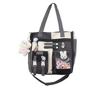 Süße Umhängetasche für Mädchen, Kawaii-Rucksack mit Kawaii-Zubehör, süße Umhängetasche, Kuriertasche für Teenager-Mädchen, Schwarz