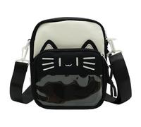 Süße Umhängetasche Kawaii Ita Tasche mit Einsatz und Zubehör 4 Pins Kleine Katze Geldbörse für Handy, Schwarz, Small