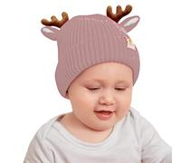 Süße warme Strickmütze für Winter für Kinder Leichte Mütze Kinder (X-00-Rosa, 1-6 Jahre)