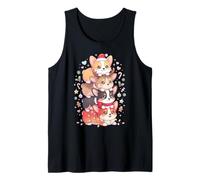 Süße Weihnachtsmannmütze Corgi Kawaii Urlaub Hunde Lichter Tank Top