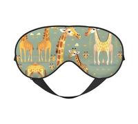 Süße wilde Cartoon-Giraffen-Druck, weiche Verdunkelungs-Augenmaske, Reise-Augenmaske, Seitenschläfer-Augenabdeckung, Schlaf-Augenmaske für Männer und Frauen