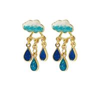 Süße Wolkenblaue Regentropfen-Ohrringe für Frauen, einzigartige, leichte Ohrstecker für Frauen und Mädchen, Statement-Schmuck, Silikon