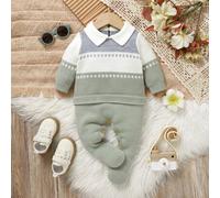 Süßer Baby Jungen Jumpsuit Pullover - essentiell für Neugeborene! Mit angebrachten Socken und Hosen Design, lässig und modisch. 2-in-1 Stil bietet meh