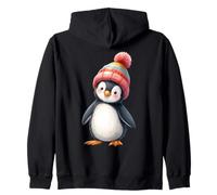 Süßer Baby-Pinguin mit Wintermütze - Cartoon-Stil Kapuzenjacke