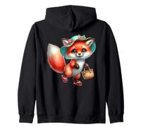 Süßer Fuchs im Sonnenhut mit Korb & Flip Flops Kapuzenjacke