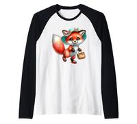 Süßer Fuchs im Sonnenhut mit Korb & Flip Flops Raglan