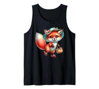Süßer Fuchs im Sonnenhut mit Korb & Flip Flops Tank Top