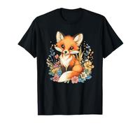 Süßer Fuchs mit Blumen I Kids Fox T-Shirt
