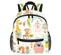 Süßer Kleinkind-Rucksack - Neon-Tier-Mix, moderne Kindertasche für Vorschule, Schule, Mädchen und kleine Kinder, Mehrfarbig 4, 25.4x10x30 CM/10x4x12 in