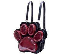 Süßer Rucksack für die Schule, Katze, Paw Plüsch, für Damen, niedliche Puppen-Anzeige, legere Reise und stilvolle Aufbewahrungstasche, für Studenten, Teenager, College, Alltag, y rojo, Consulte