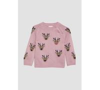 s.Oliver Red Label - Süßer Strickpullover mit Weihnachtsmotiv pink - Gr. - 80