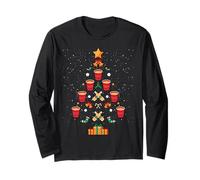 Süßes Beer Pong Trinkspiel Weihnachtsbaum Weihnachten Langarmshirt