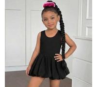 Süßes Sommerkleid für Kleine Mädchen in Rosa, Strick-Patchwork mit Cut-Out-Muster, ärmellos. Passende Outfits für Mutter und Tochter (2 Sets separat e