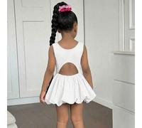 Süßes Sommerkleid für Kleine Mädchen in Rosa, Strick-Patchwork mit Cut-Out-Muster, ärmellos. Passende Outfits für Mutter und Tochter (2 Sets separat e