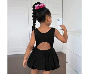 Süßes Sommerkleid für Kleine Mädchen in Rosa, Strick-Patchwork mit Cut-Out-Muster, ärmellos. Passende Outfits für Mutter und Tochter (2 Sets separat e