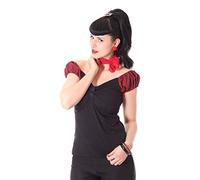 SugarShock Damen Carmen Shirt Lonnie Gingham, Größe:XL, Farbe:schwarz rot