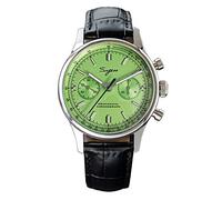 SUGESS Seagull ST1901 Panda 1963 BNIB Chronograph Saphir-Display 40 mm, Grün, Riemen, SS031