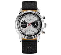 SUGESS Seagull ST1906 Panda 41 mm Ice-White Power Indicator Chronograph schwarzes Leder 1963 BNIB, weiß, Klassisch