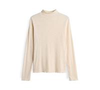 Opus Fashion Damen Langarmshirt Suhanna Curly Slim Rippshirt elastischer Jersey Beige 38