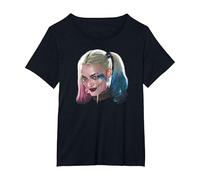 Suicide Squad Harley Quinn Head T Shirt T-Shirt, Damen Große Größen, Schwarz, 1X