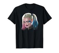 Suicide Squad Harley Quinn Head T Shirt T-Shirt, Herren, Schwarz, 6XL