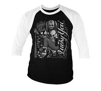 Suicide Squad Offizielles Lizenzprodukt Harley Quinn - Lucky You Baseball 3/4 Ärmel T-Shirt (Schwarz-Weiß), Medium