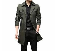 SUICRA Herrenmäntel Windbreaker Men Jacket Mid-length Luxury Casual Slim Overcoat Male Elegant Classic Business Trench Coat (Color : Green, Size : 6XL)