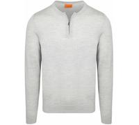 Suitable Crew Zip Merino Grau - Grösse XL - Herren - Slim Fit - Merino-Wolle -