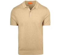 Suitable Gestricktes Poloshirt Baumwolle Leinen Beige - Größe L Beige L