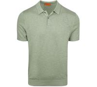 Suitable Gestricktes Poloshirt Baumwolle Leinen Grün - Größe L Grün L