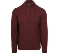 Suitable Half Zip Pullover Donnegal Tweed Eco Wool Bordeaux - Größe L Rot L